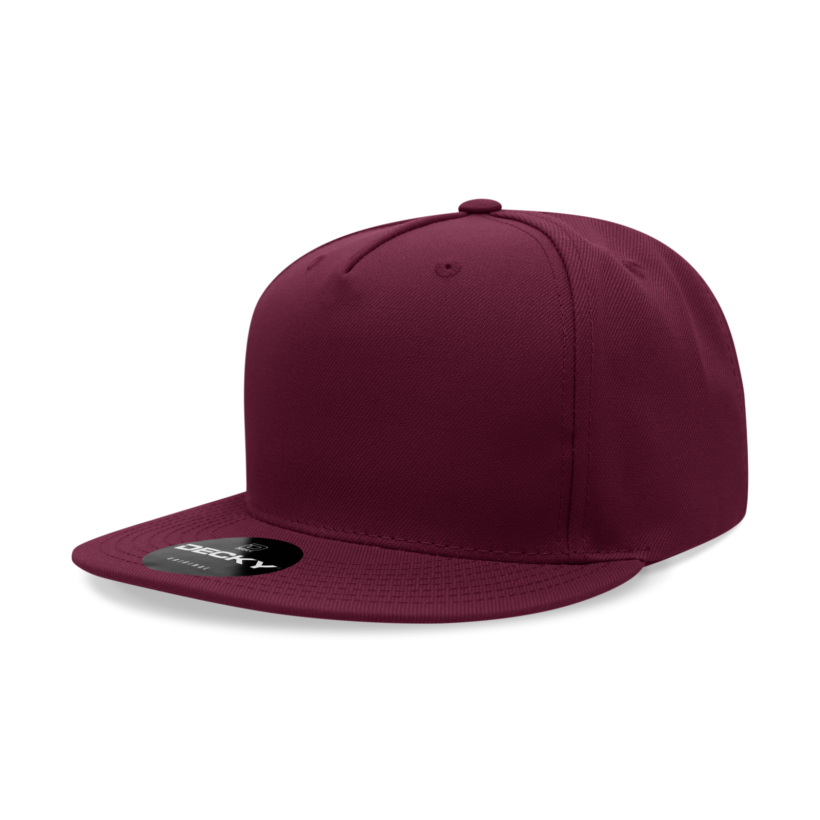 Decky 6029 5 Panel High Profile Structured Polyester Snapback - Maroon