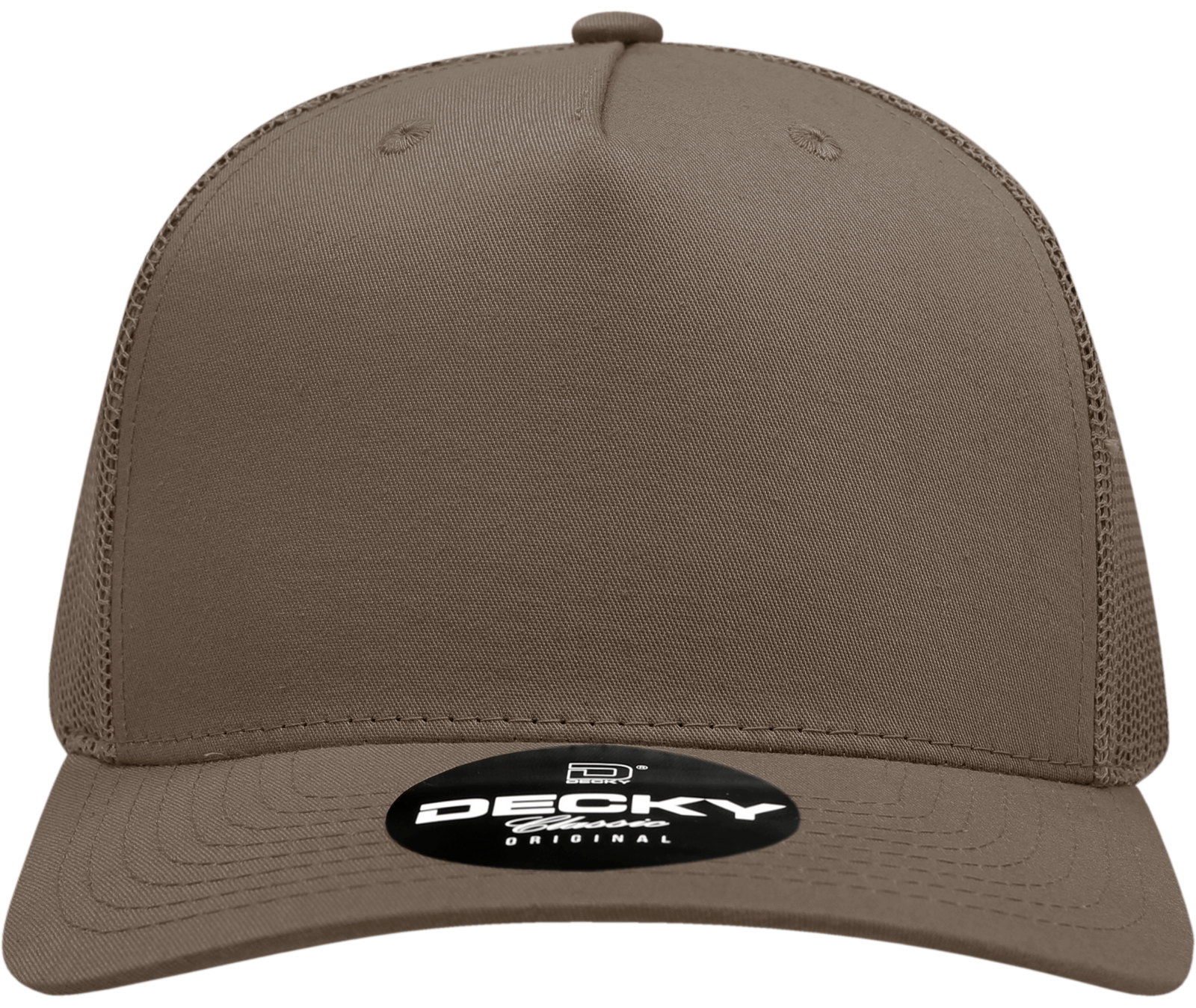 Decky 6030 5 Panel Mid Profile Structured Cotton Blend Trucker - Brown
