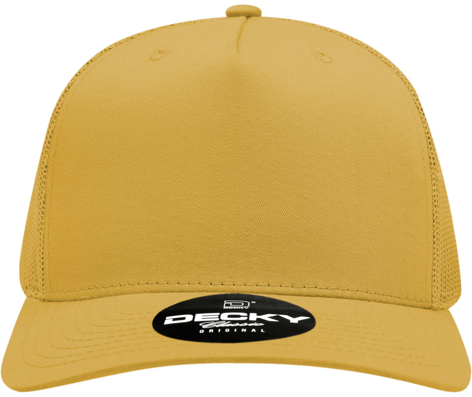 Decky 6030 5 Panel Mid Profile Structured Cotton Blend Trucker - Gold