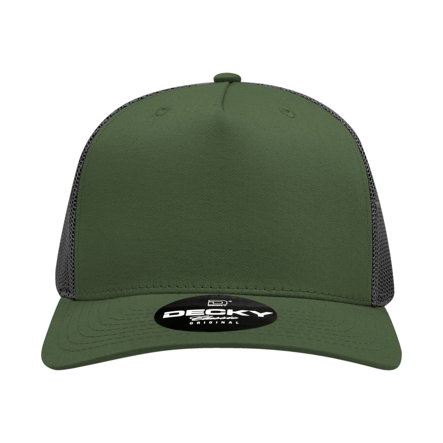 Decky 6030 5 Panel Mid Profile Structured Cotton Blend Trucker - Olive Black