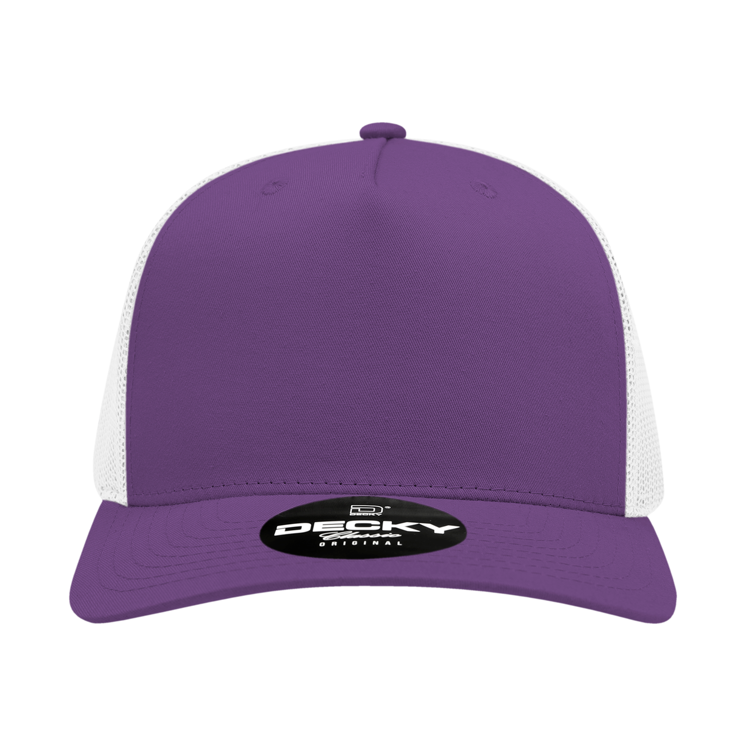 Decky 6030 5 Panel Mid Profile Structured Cotton Blend Trucker - Purple White