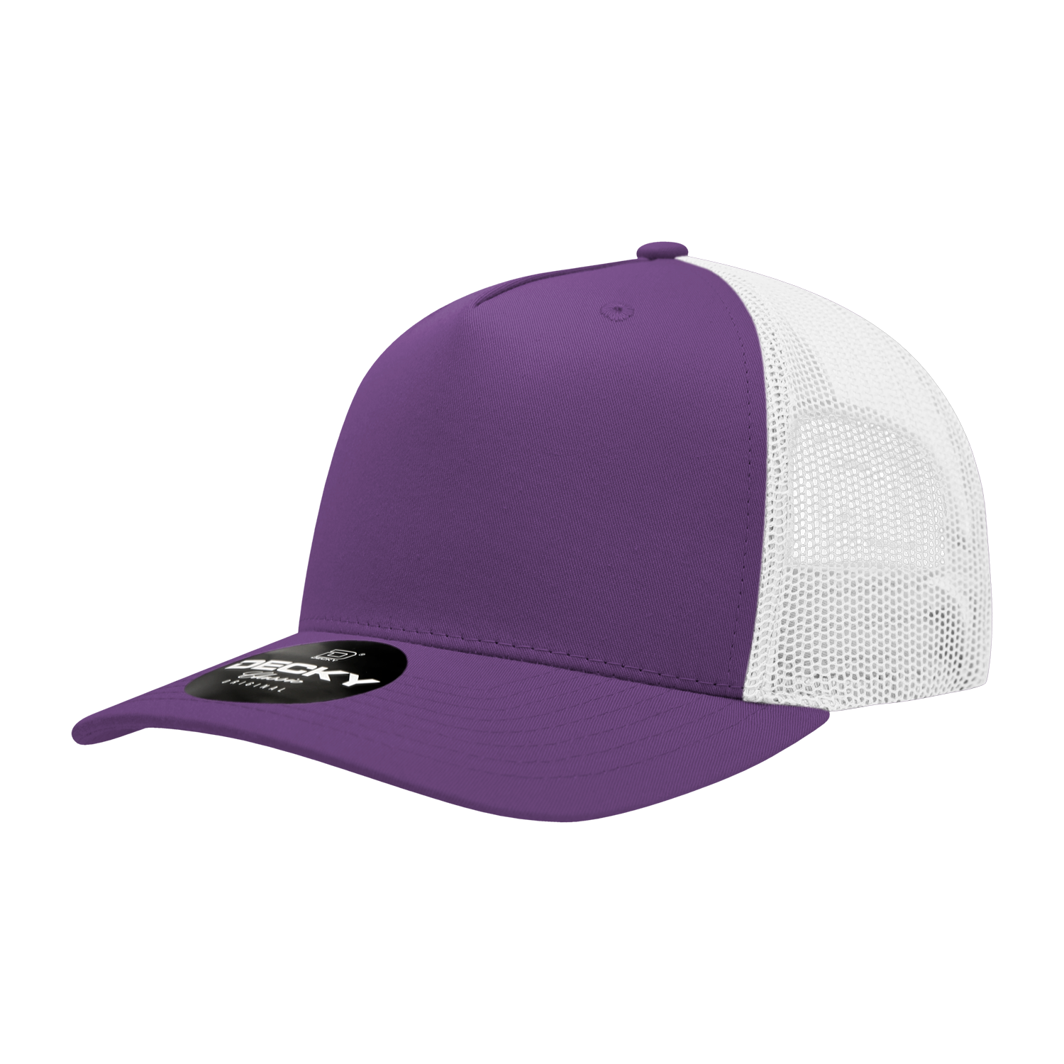 Decky 6030 5 Panel Mid Profile Structured Cotton Blend Trucker - Purple White