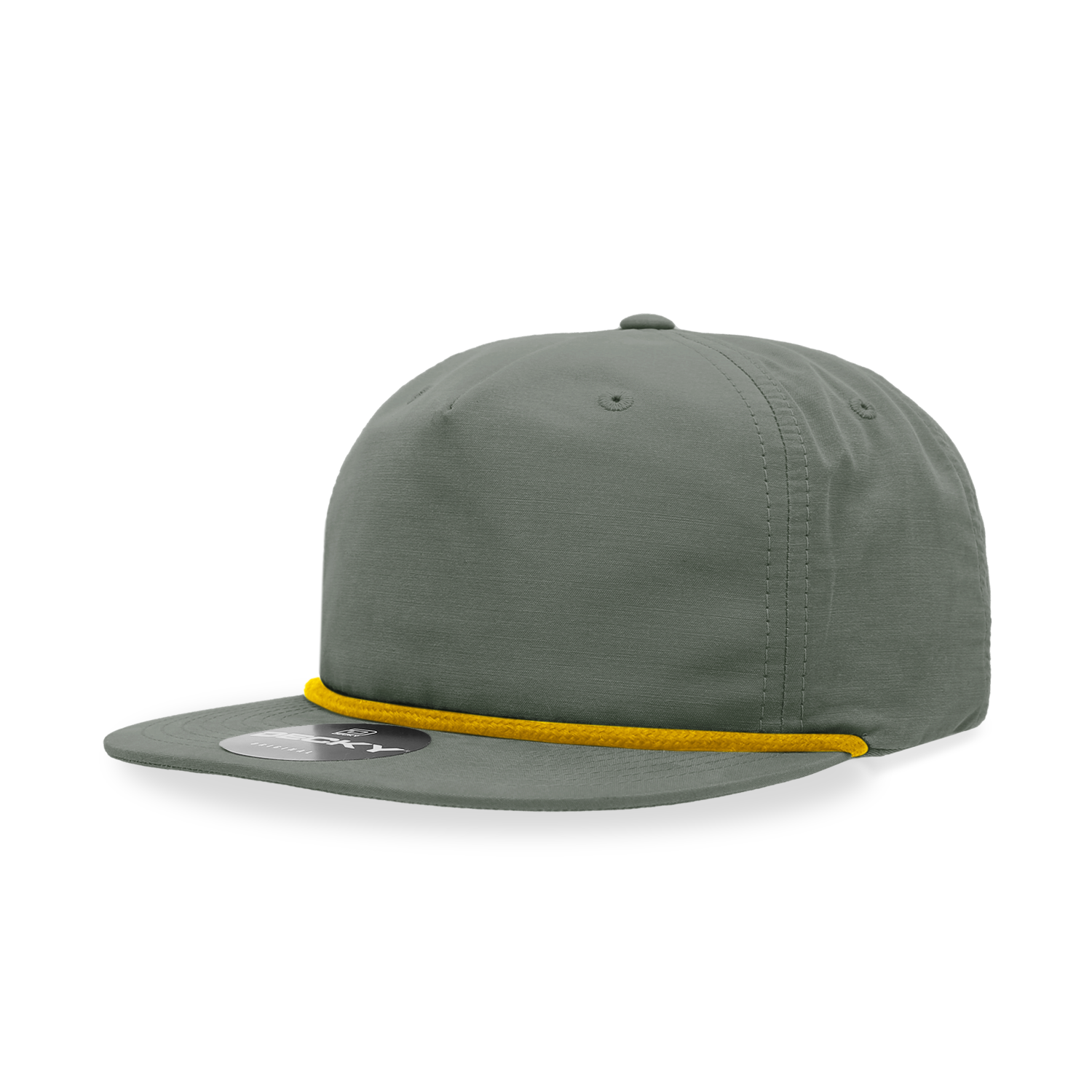 Decky 6032 5 Panel Half Dome Profile Relaxed Cotton Blend Rope Hat - Loden Amber