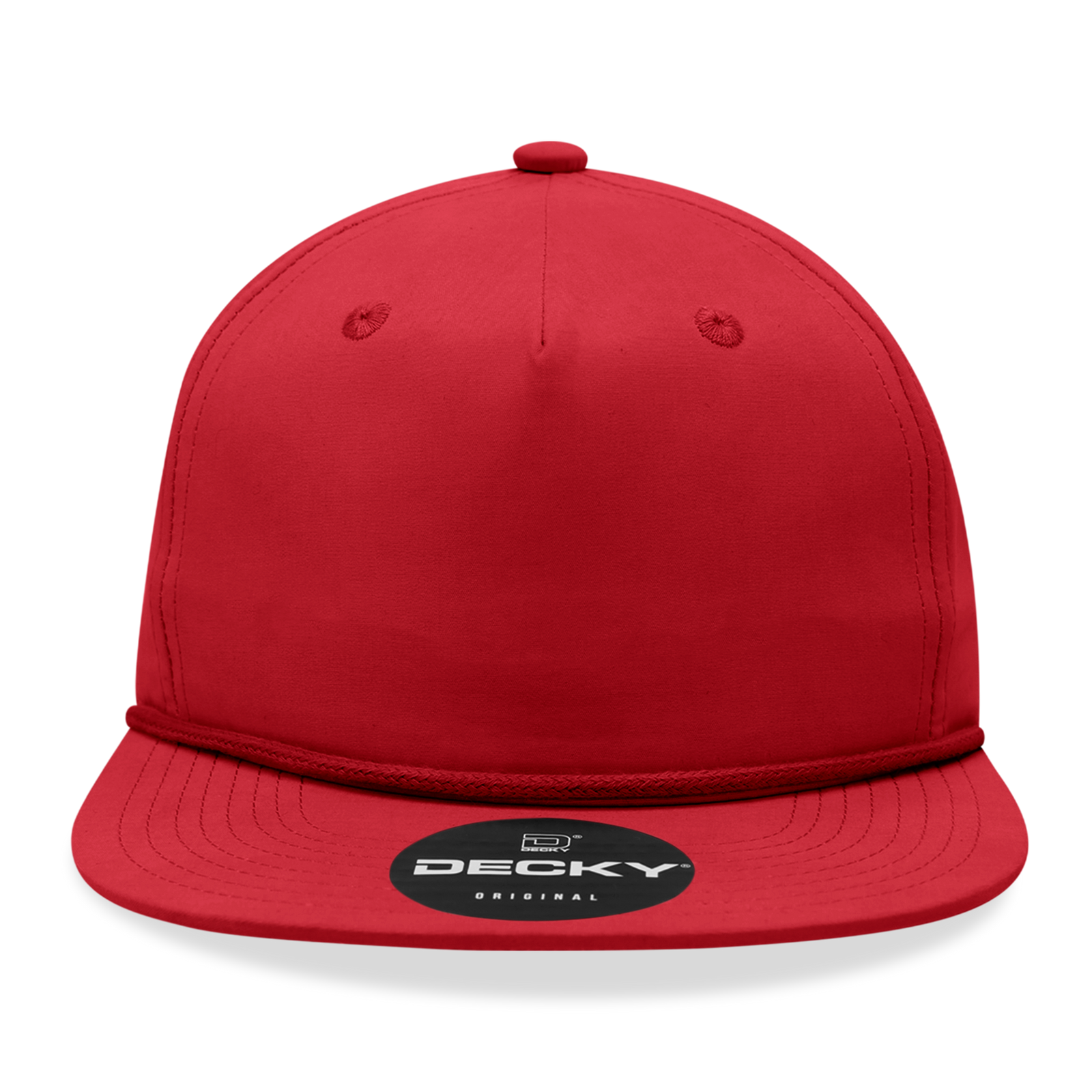 Decky 6032 5 Panel Half Dome Profile Relaxed Cotton Blend Rope Hat - Red