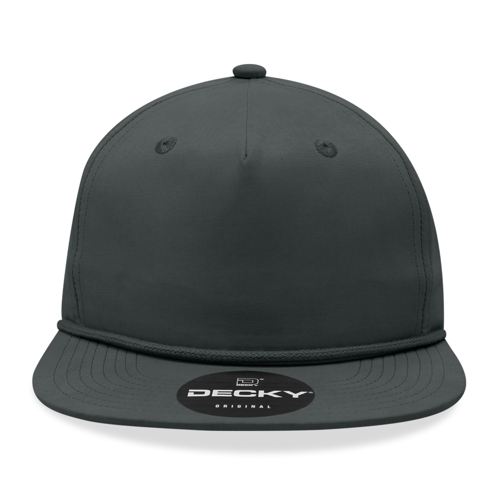 Decky 6032 5 Panel Half Dome Profile Relaxed Cotton Blend Rope Hat - Charcoal