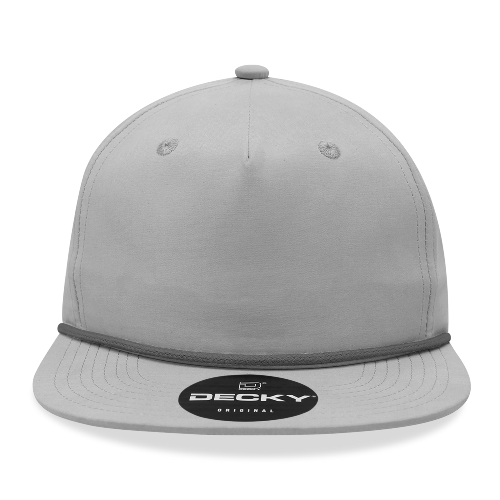 Decky 6032 5 Panel Half Dome Profile Relaxed Cotton Blend Rope Hat - Grey Charcoal