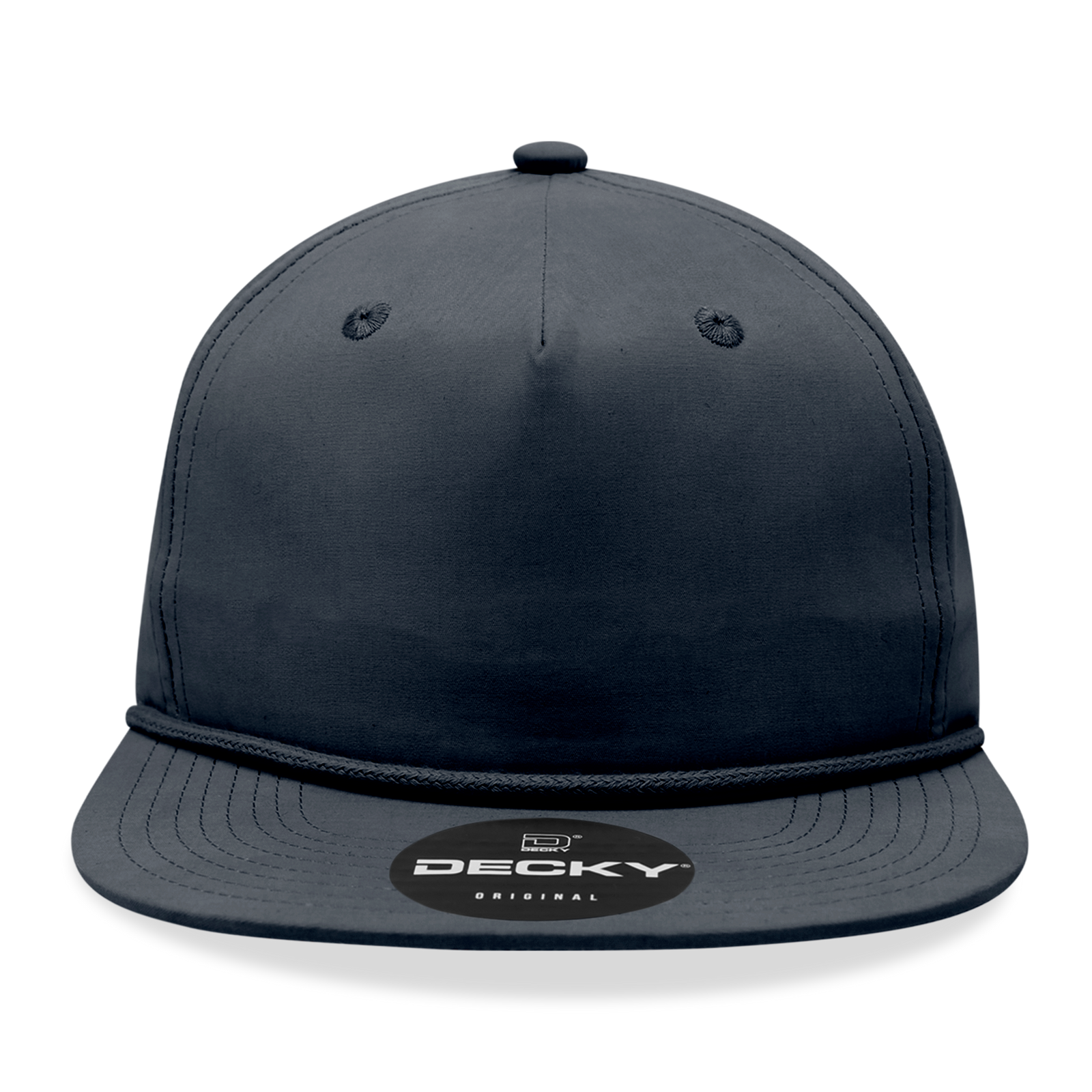 Decky 6032 5 Panel Half Dome Profile Relaxed Cotton Blend Rope Hat - Navy