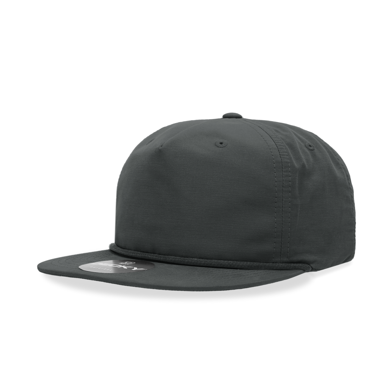 Decky 6032 5 Panel Half Dome Profile Relaxed Cotton Blend Rope Hat - Charcoal