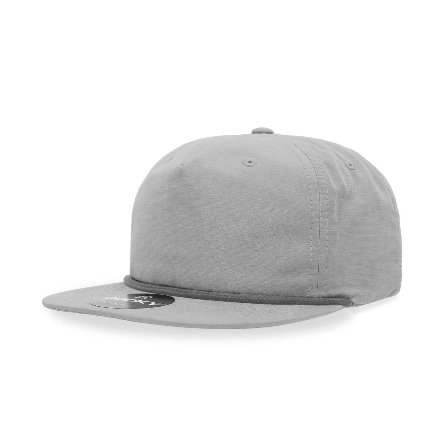 Decky 6032 5 Panel Half Dome Profile Relaxed Cotton Blend Rope Hat - Grey Charcoal