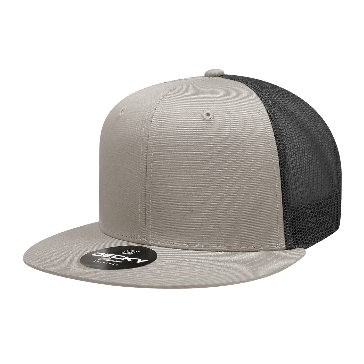 Decky 6033 6 Panel High Profile Structured Cotton Blend Trucker - Khaki Black