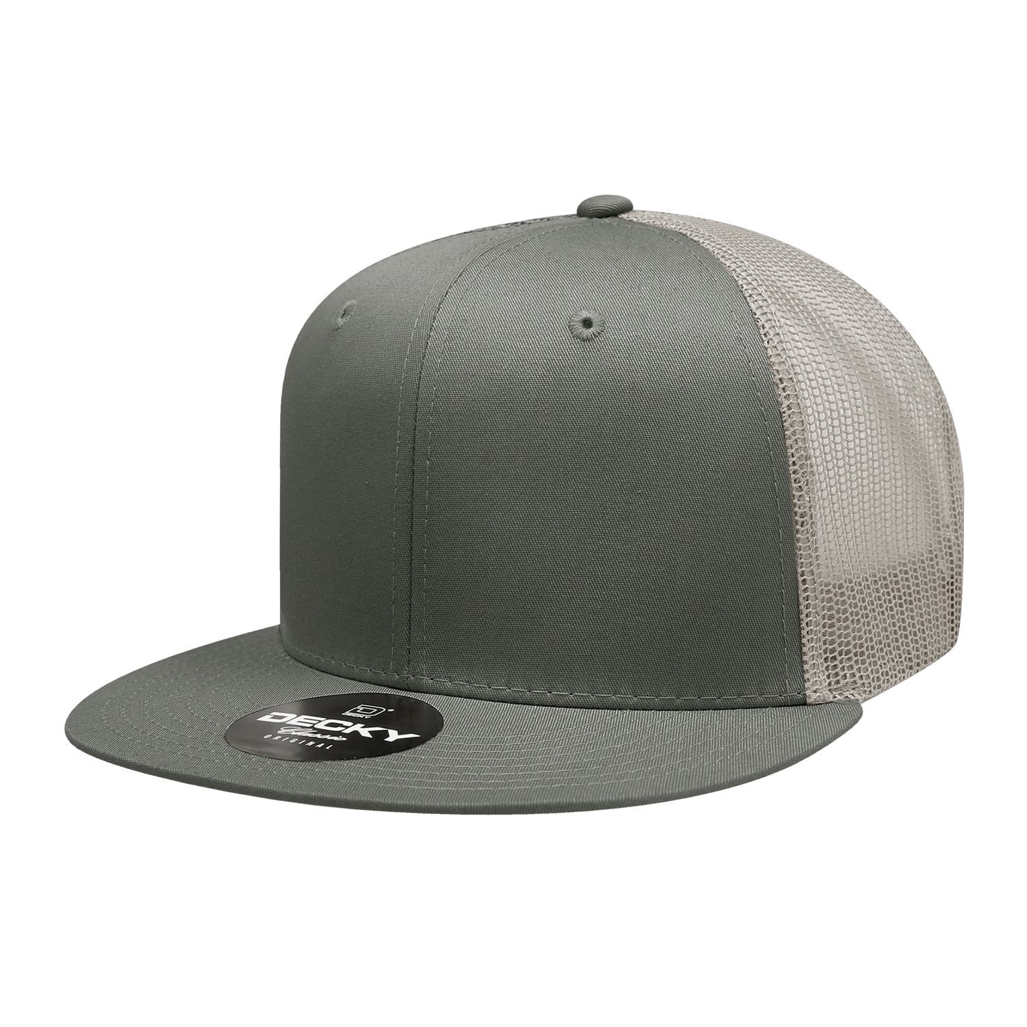 Decky 6033 6 Panel High Profile Structured Cotton Blend Trucker - Olive Khaki