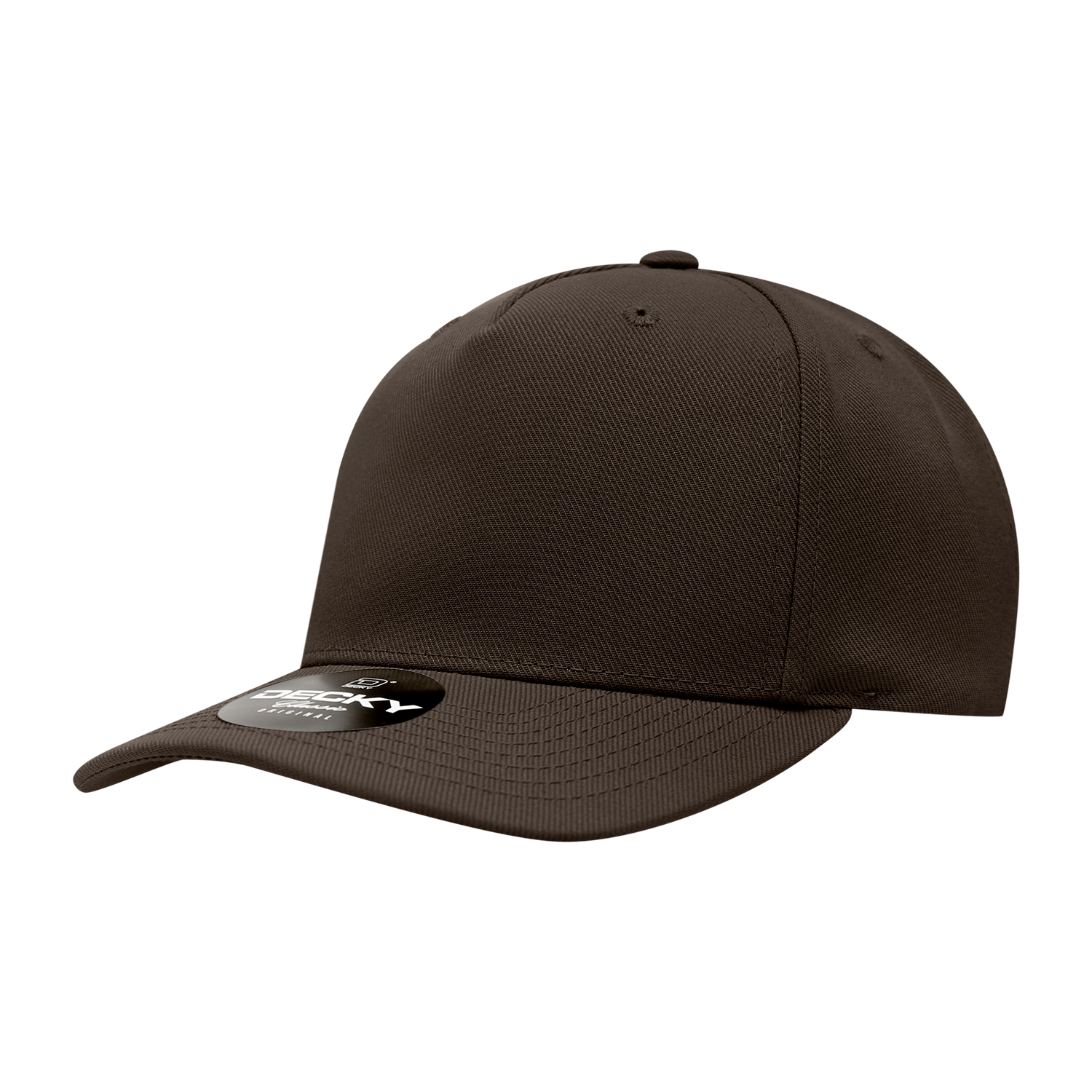 Decky 6038 5 Panel Mid Profile Structured Polyester Cap - Brown