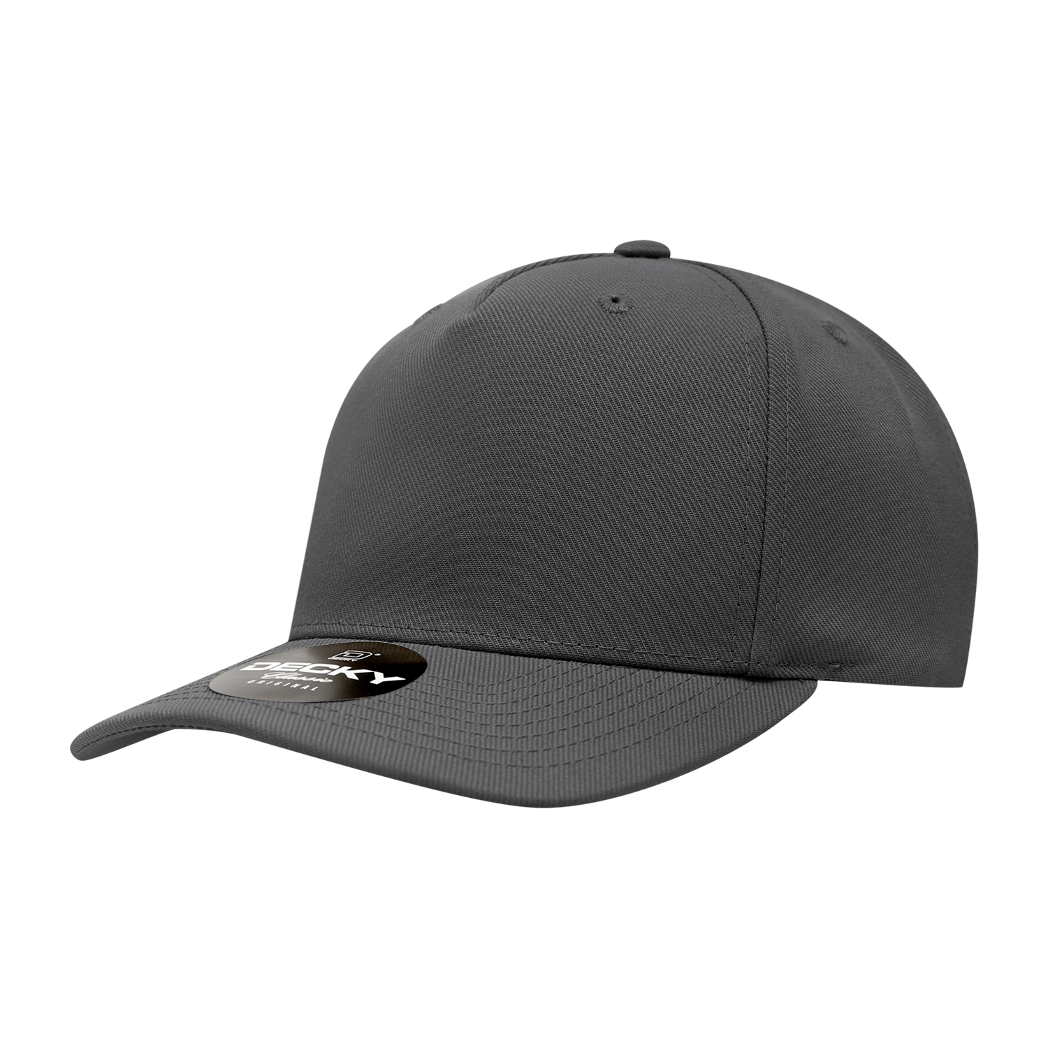 Decky 6038 5 Panel Mid Profile Structured Polyester Cap - Charcoal