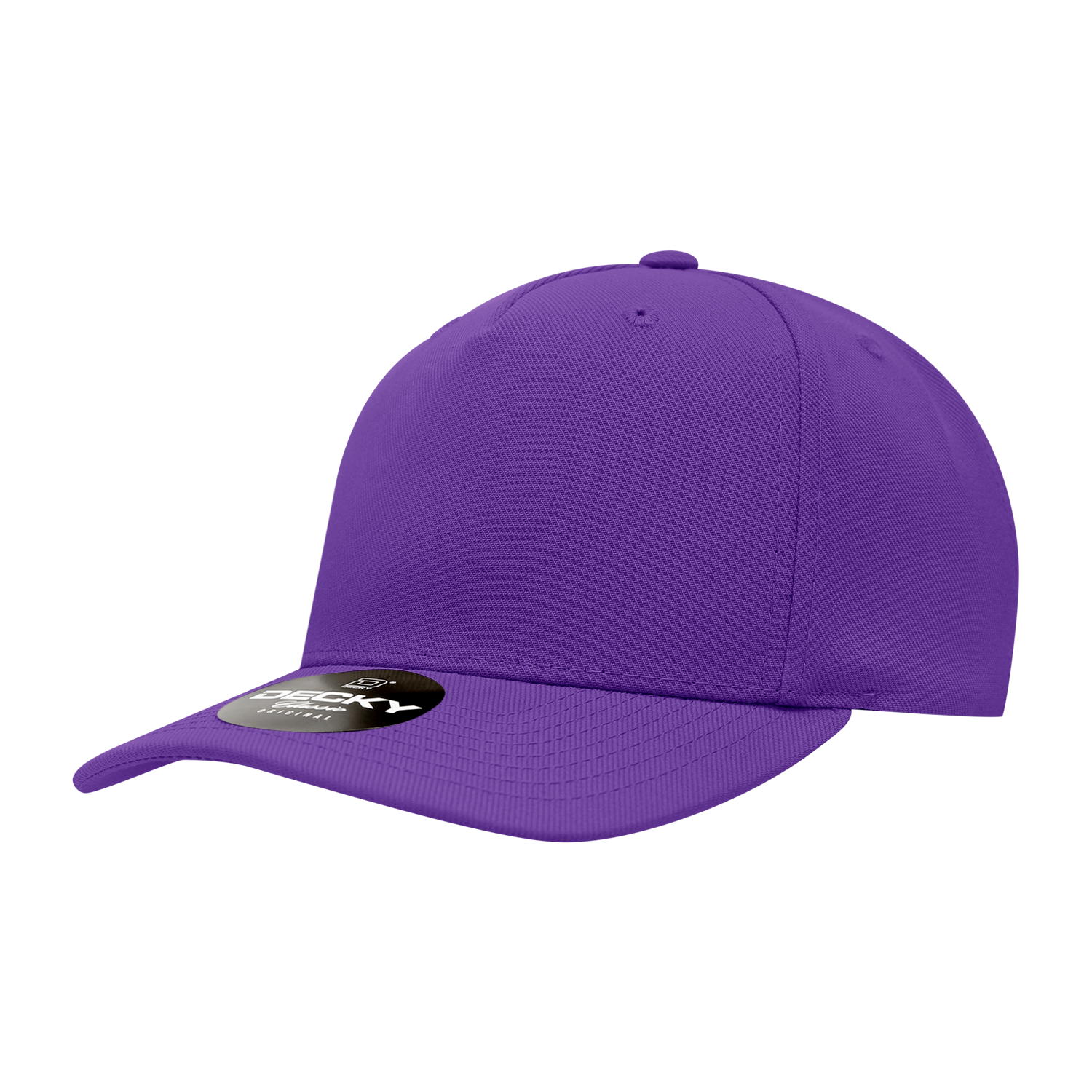 Decky 6038 5 Panel Mid Profile Structured Polyester Cap - Purple