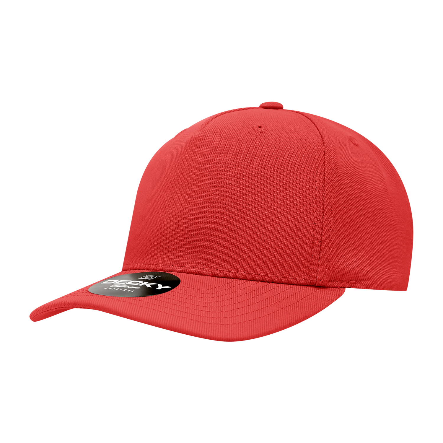 Decky 6038 5 Panel Mid Profile Structured Polyester Cap - Red