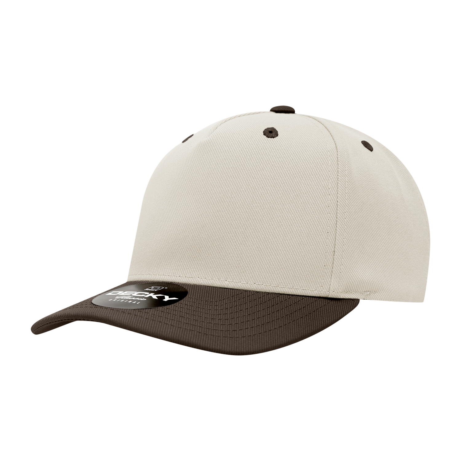 Decky 6038 5 Panel Mid Profile Structured Polyester Cap - Stone Brown