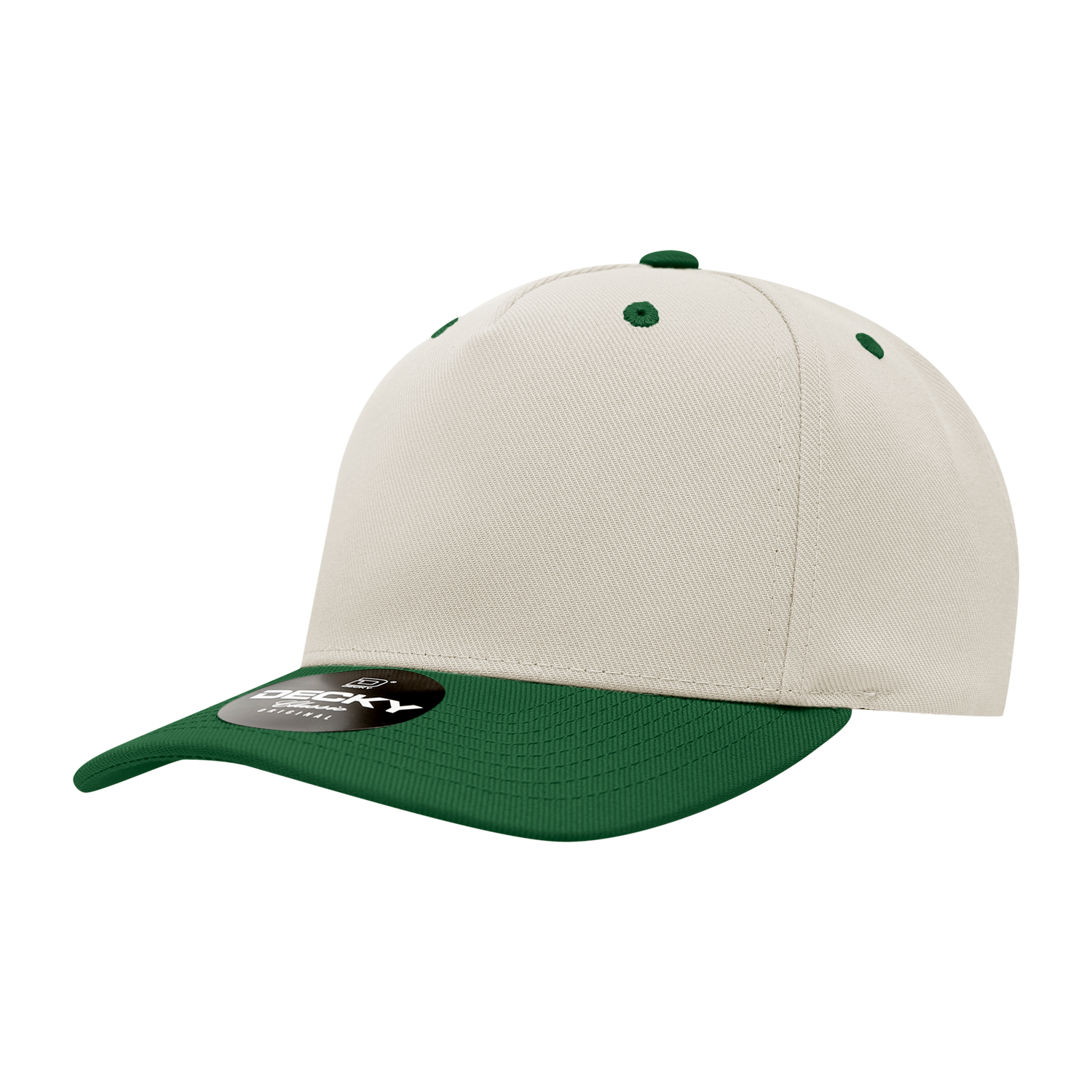 Decky 6038 5 Panel Mid Profile Structured Polyester Cap - Stone Forest