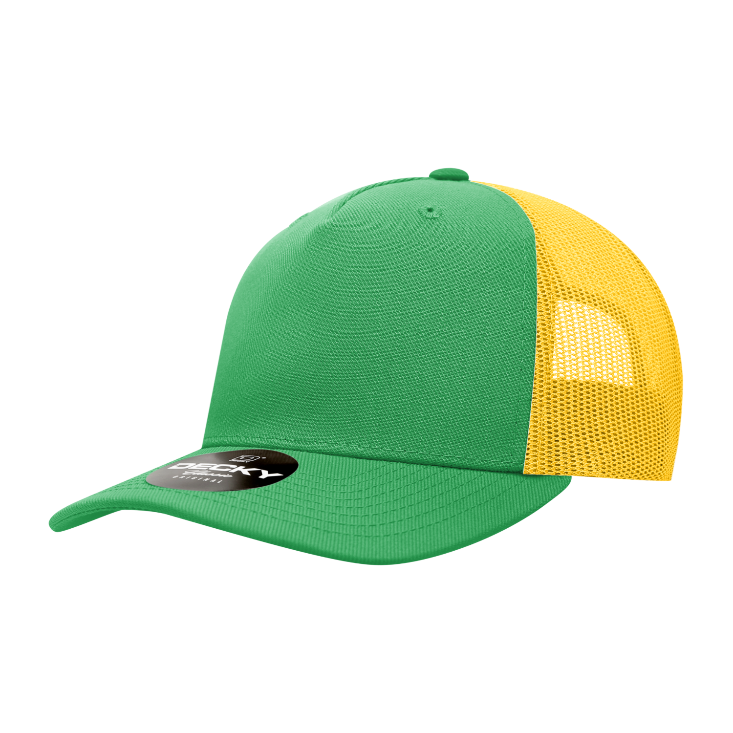 Decky 6039 5 Panel Mid Profile Structured Acrylic/polyester Trucker - Kelly Gold
