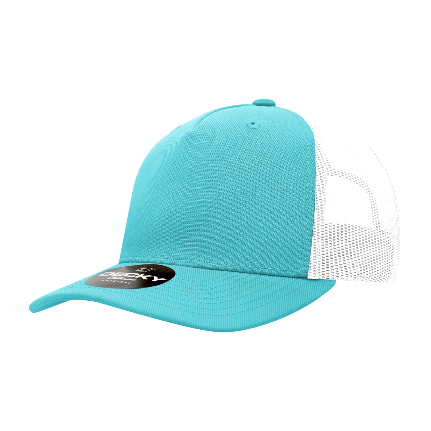 Decky 6039 5 Panel Mid Profile Structured Acrylic/polyester Trucker - Aqua White