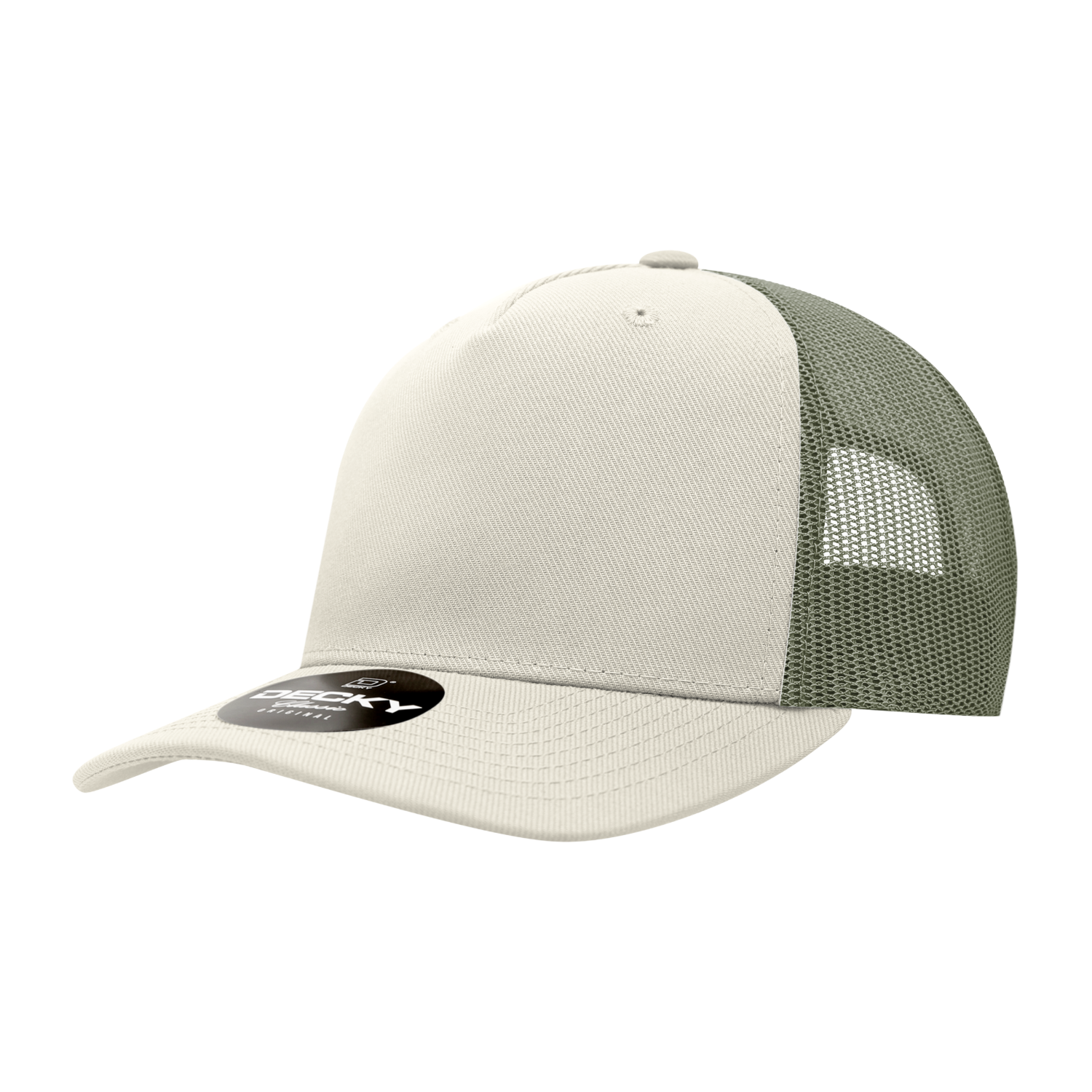 Decky 6039 5 Panel Mid Profile Structured Acrylic/polyester Trucker - Stone Olive