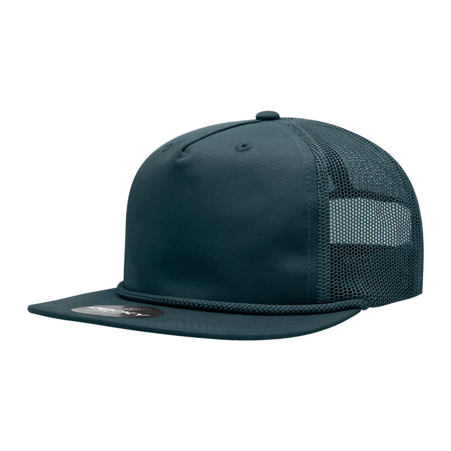 Decky 6041 5 Panel Half Dome Profile Relaxed Cotton Blend Trucker with Rope - Navy