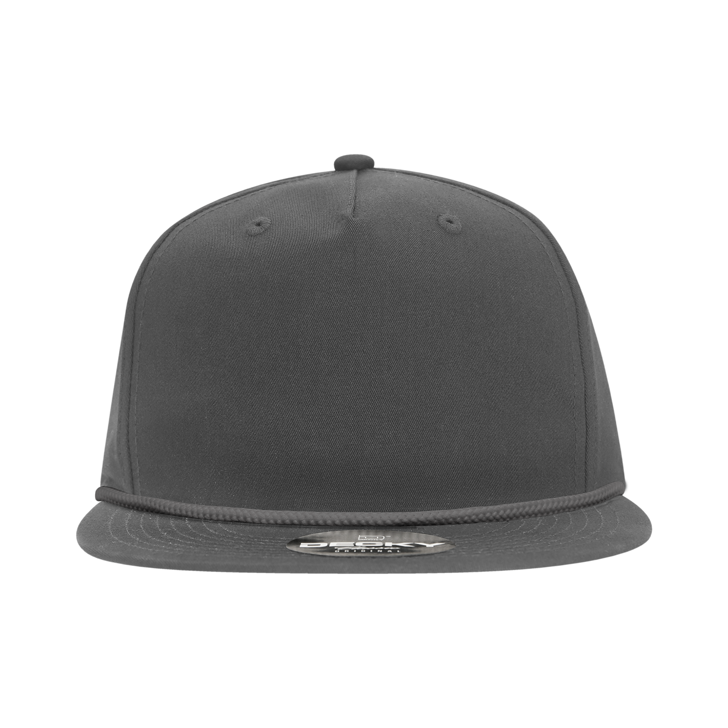 Decky 6042 5 Panel Half Dome Profile Relaxed Cotton Blend Rope Hat - Charcoal