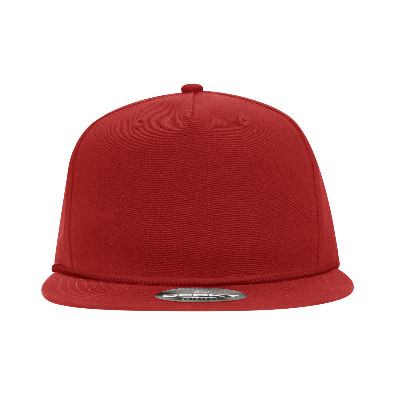 Decky 6042 5 Panel Half Dome Profile Relaxed Cotton Blend Rope Hat - Red