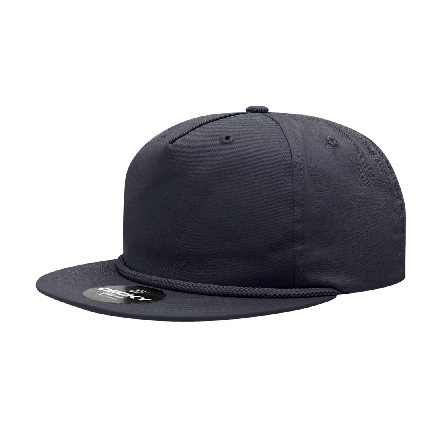 Decky 6042 5 Panel Half Dome Profile Relaxed Cotton Blend Rope Hat - Navy