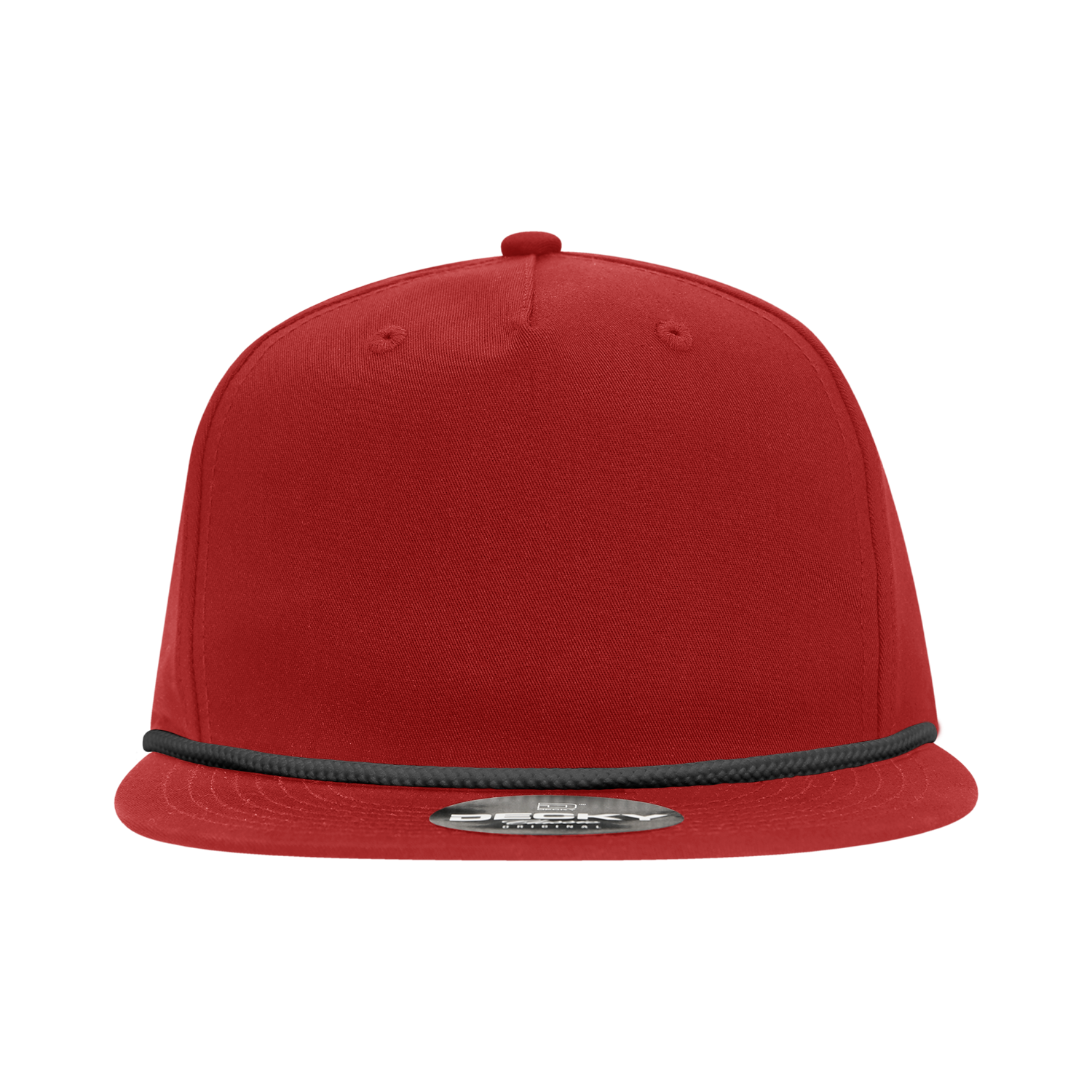 Decky 6042 5 Panel Half Dome Profile Relaxed Cotton Blend Rope Hat - Red Black