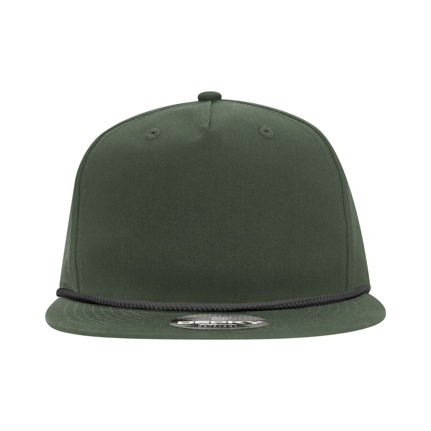 Decky 6042 5 Panel Half Dome Profile Relaxed Cotton Blend Rope Hat - Olive Black