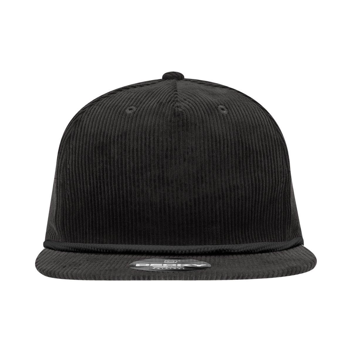 Decky 6043 5 Panel High Profile Relaxed Corduroy Rope Hat - Black