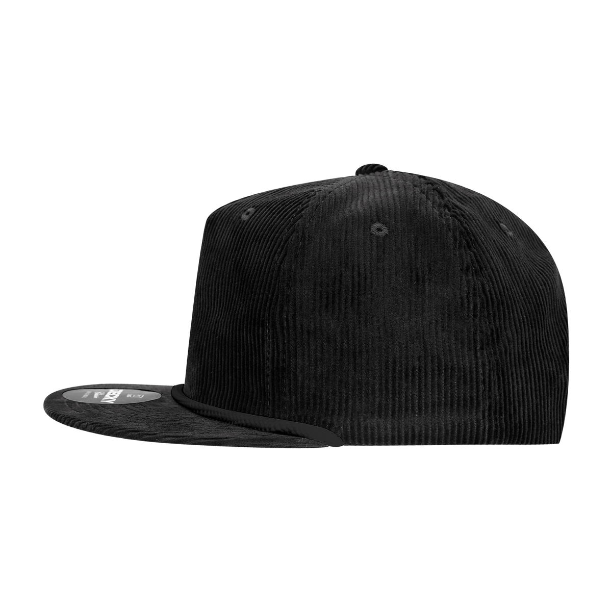 Decky 6043 5 Panel High Profile Relaxed Corduroy Rope Hat - Black