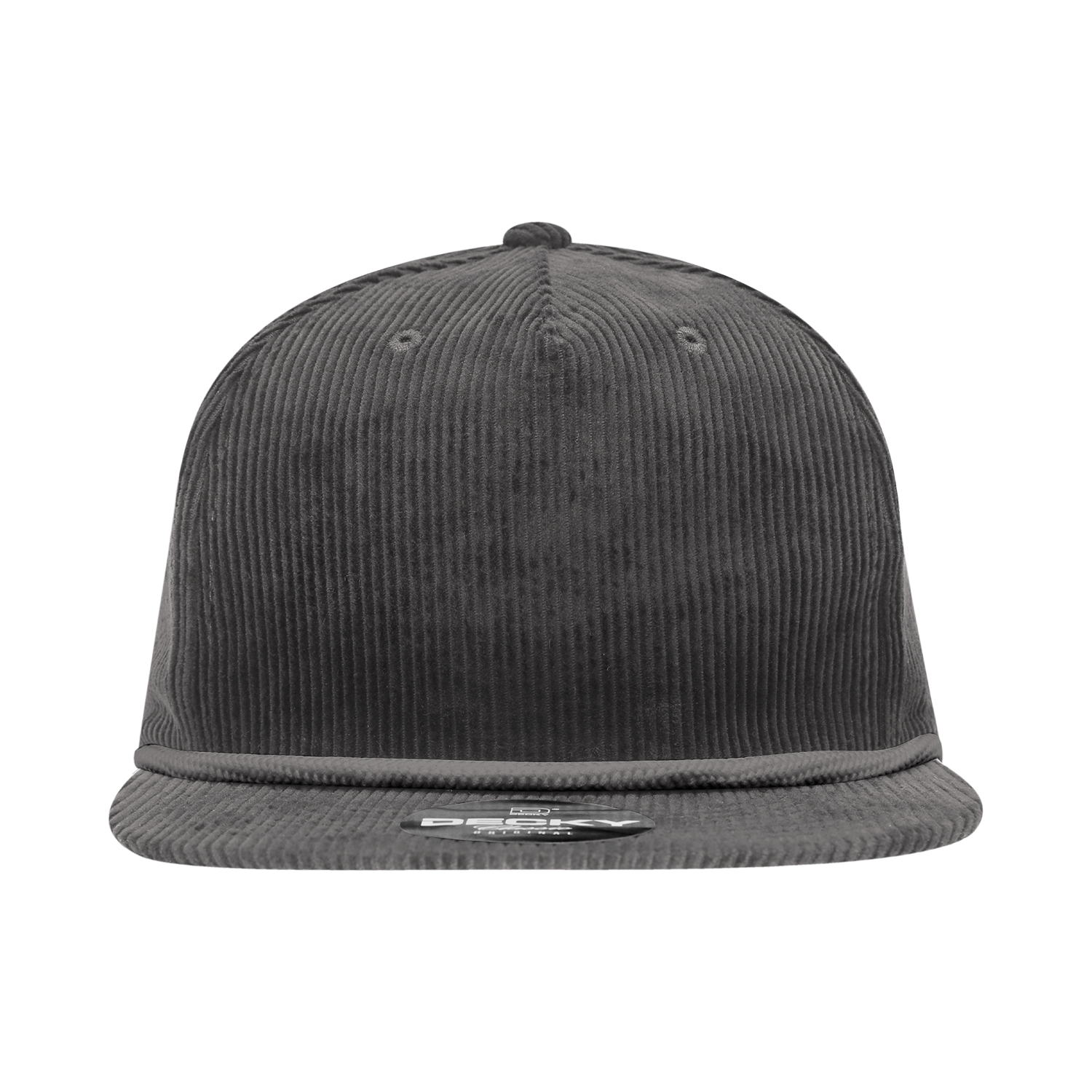 Decky 6043 5 Panel High Profile Relaxed Corduroy Rope Hat - Charcoal