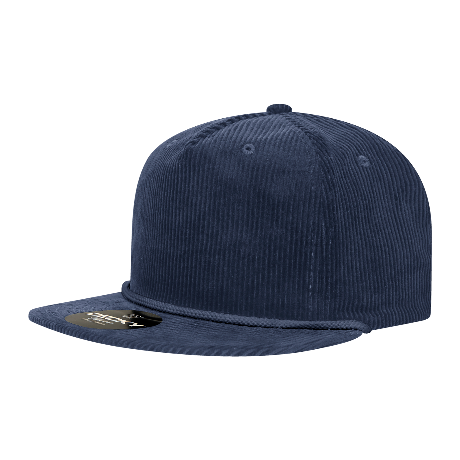 Decky 6043 5 Panel High Profile Relaxed Corduroy Rope Hat - Navy