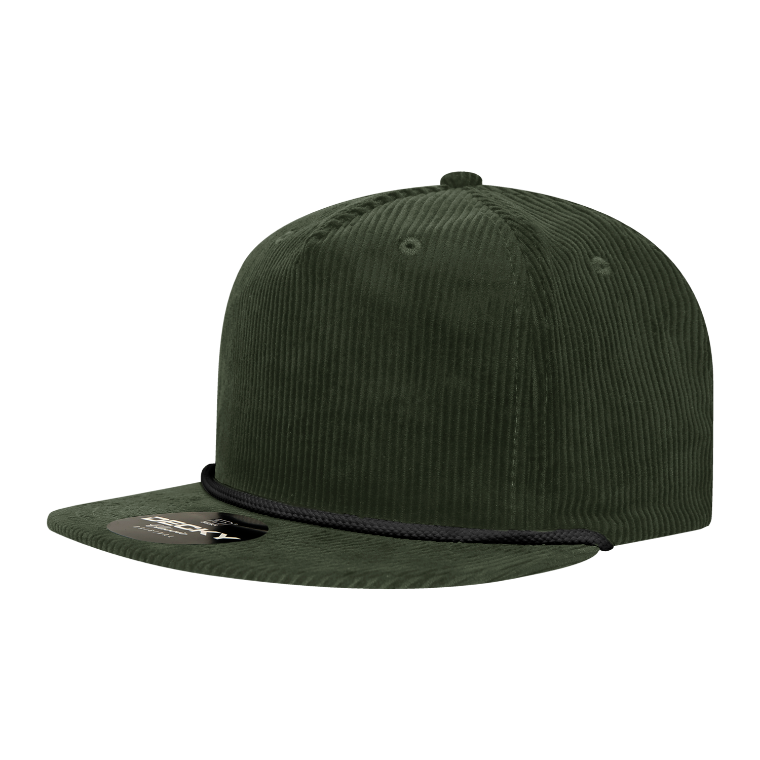 Decky 6043 5 Panel High Profile Relaxed Corduroy Rope Hat - Olive Black