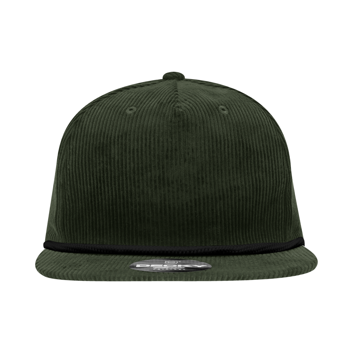 Decky 6043 5 Panel High Profile Relaxed Corduroy Rope Hat - Olive Black