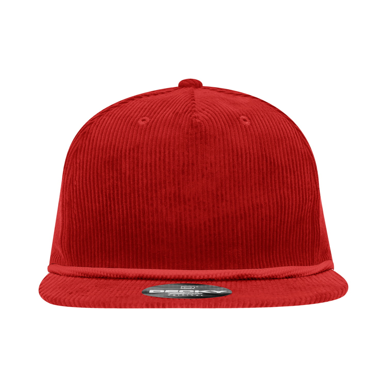 Decky 6043 5 Panel High Profile Relaxed Corduroy Rope Hat - Red
