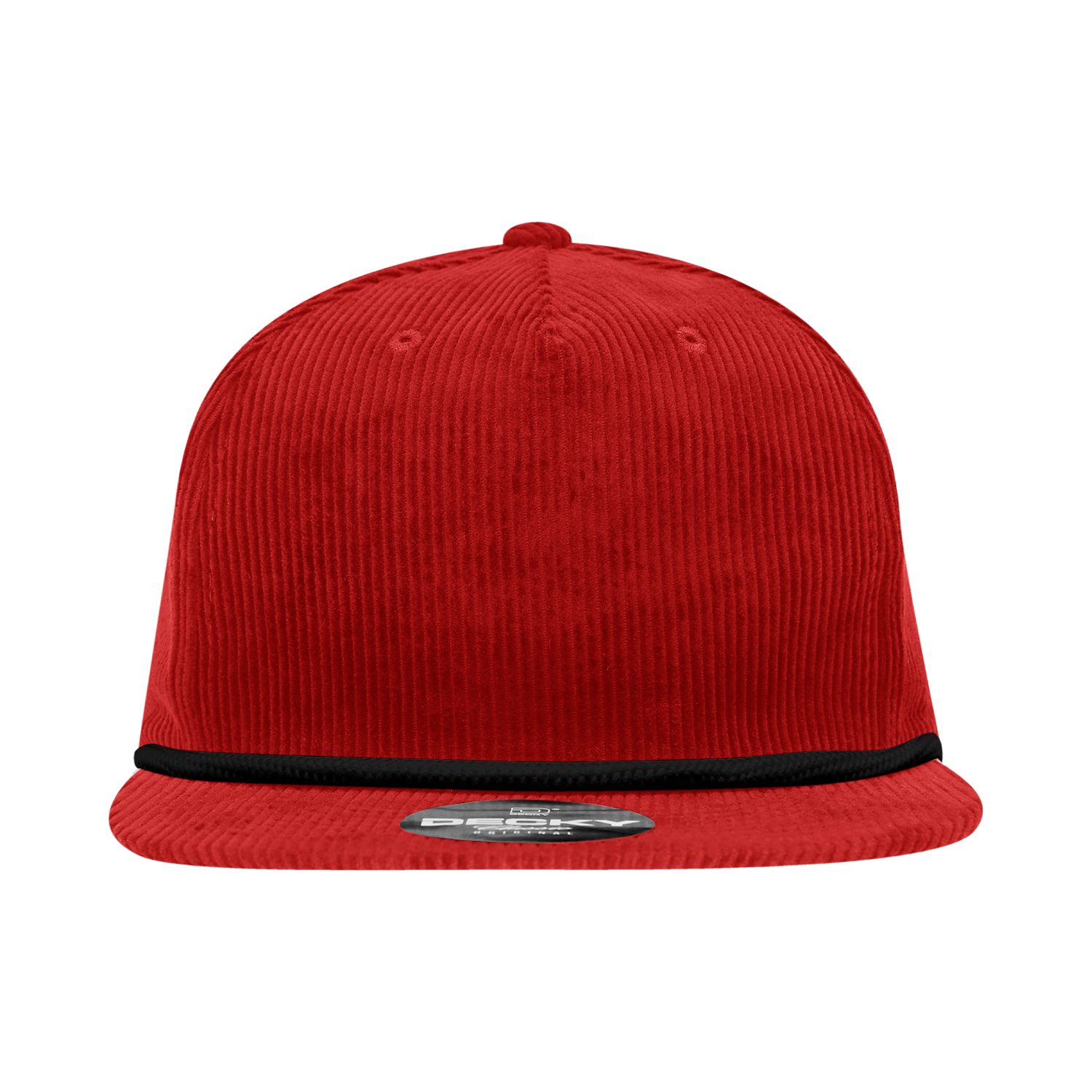 Decky 6043 5 Panel High Profile Relaxed Corduroy Rope Hat - Red Black