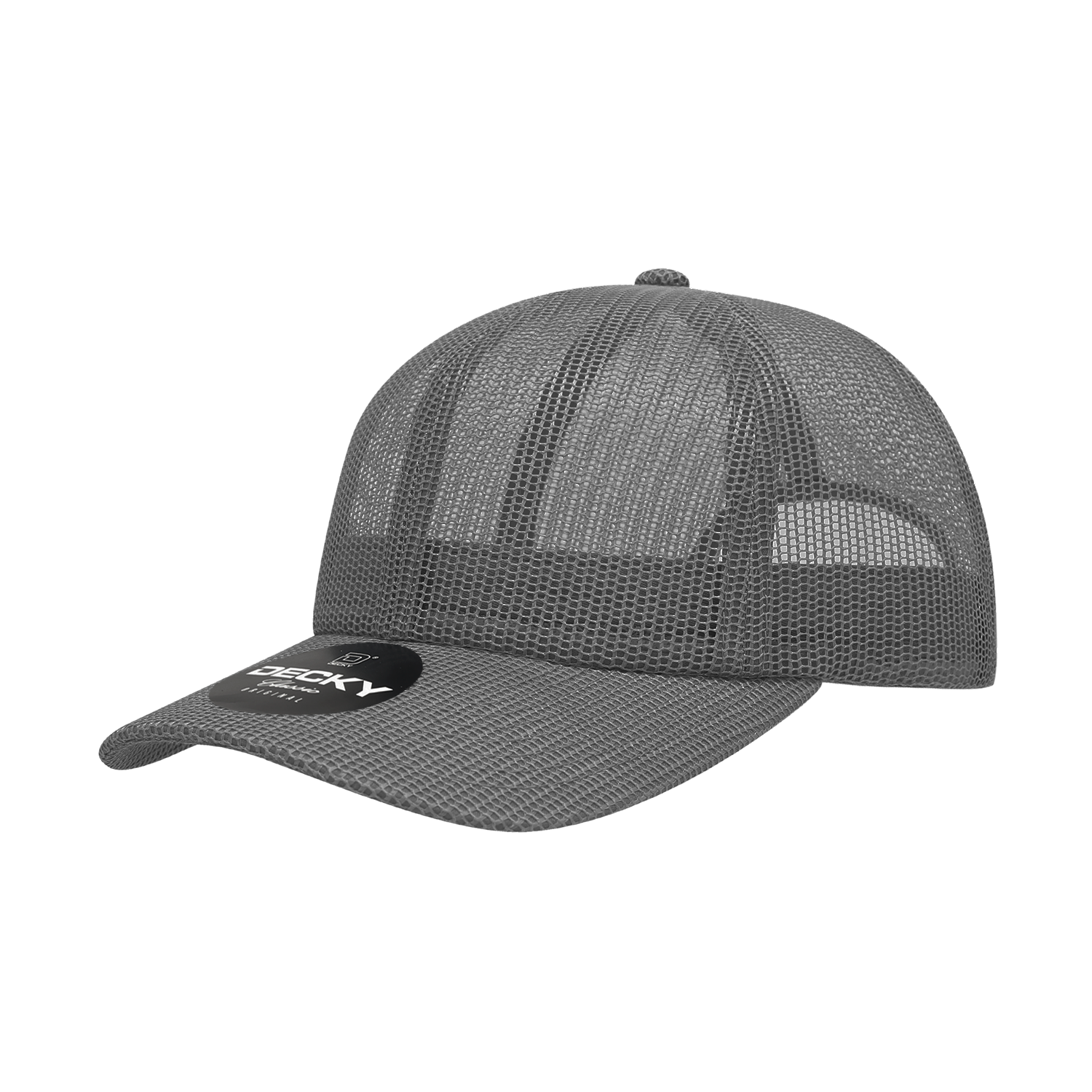 Decky 6047 6 Panel Mid Profile Relaxed Mesh Trucker - Charcoal