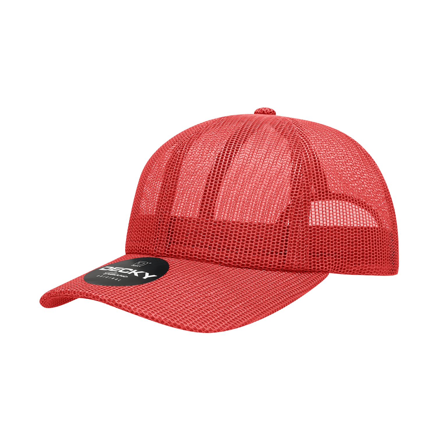 Decky 6047 6 Panel Mid Profile Relaxed Mesh Trucker - Red