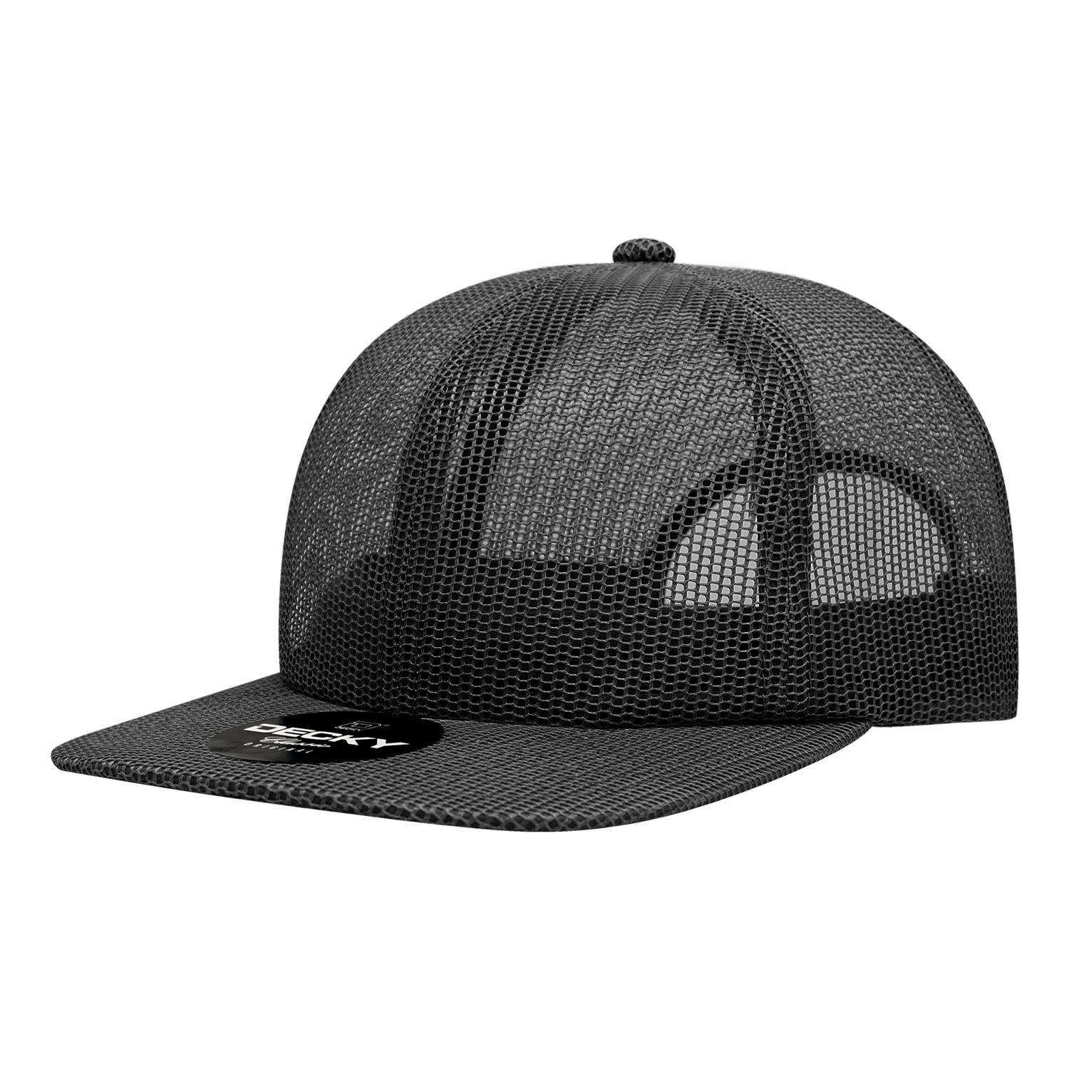 Decky 6049 6 Panel High Profile Relaxed Mesh Trucker - Black