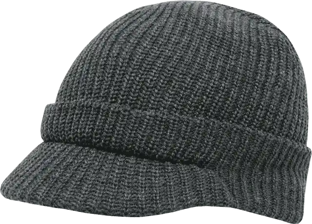Decky 605 Gi Jeep Beanie with Visor - Heather Charcoal - Dark Gray / one Size Fits Most