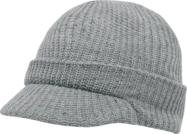 Decky 605 Gi Jeep Beanie with Visor - Heather Gray - one Size Fits Most