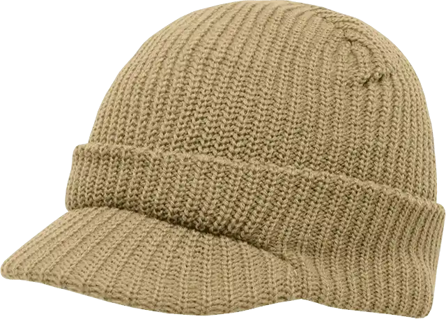 Decky 605 Gi Jeep Beanie with Visor - Khaki - one Size Fits Most