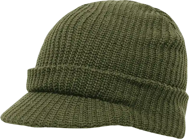 Decky 605 Gi Jeep Beanie with Visor - Olive - one Size Fits Most