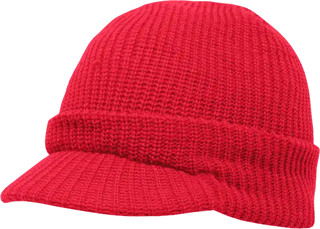 Decky 605 Gi Jeep Beanie with Visor - Red - one Size Fits Most