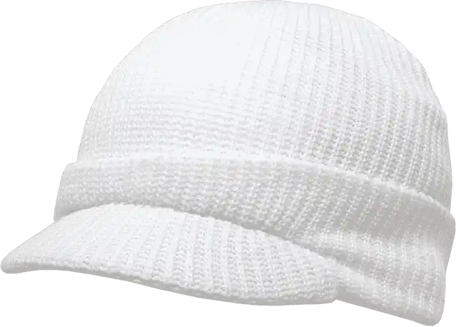 Decky 605 Gi Jeep Beanie with Visor - White - one Size Fits Most