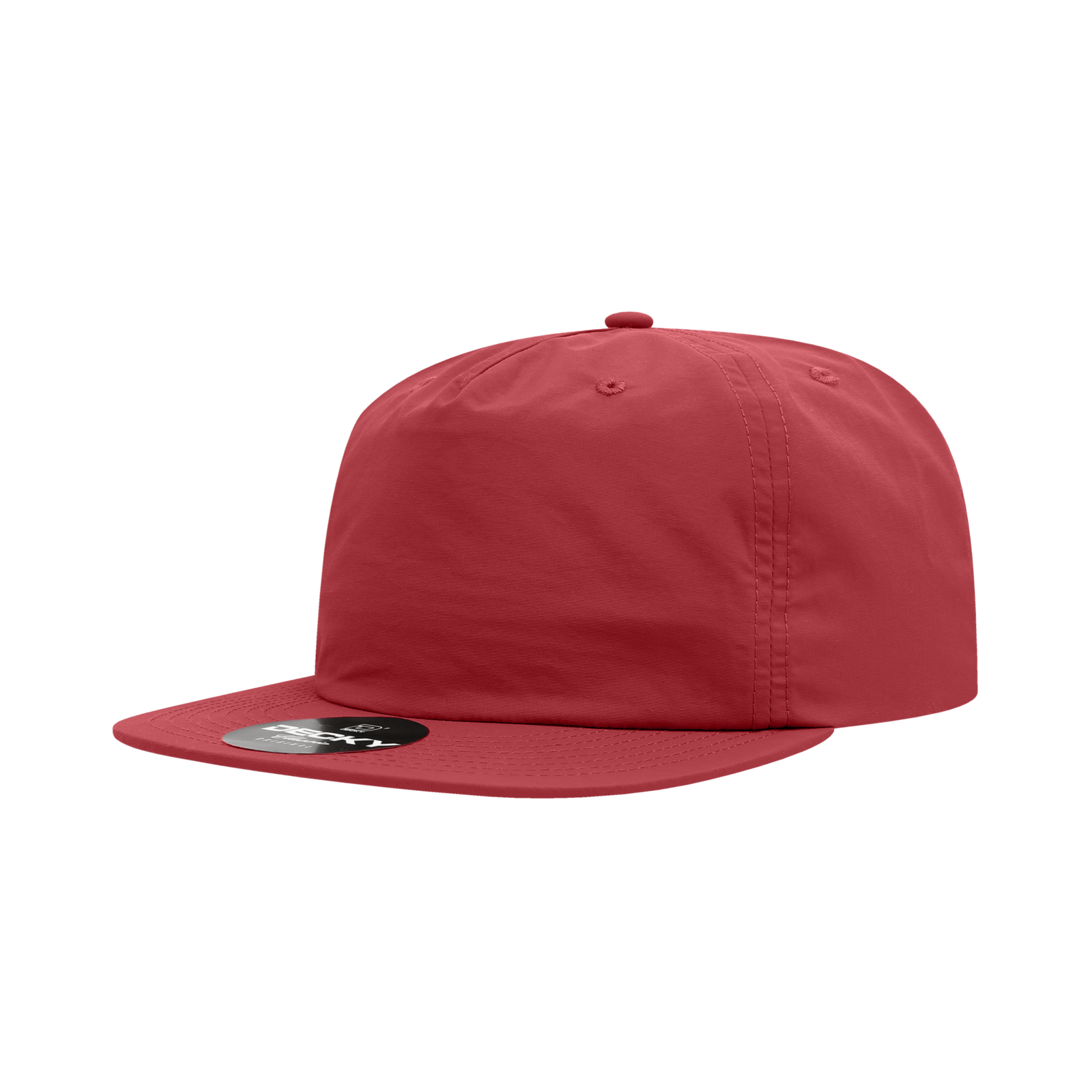 Decky 6050 5 Panel Half Dome Profile Relaxed Nylon Surf Hat - Cardinal
