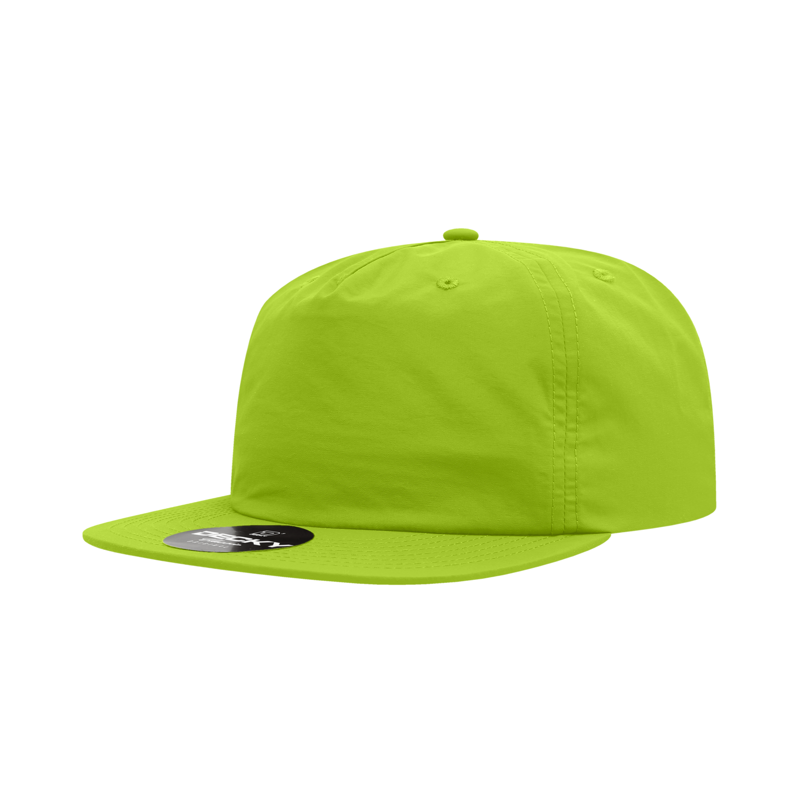 Decky 6050 5 Panel Half Dome Profile Relaxed Nylon Surf Hat - Safety Green