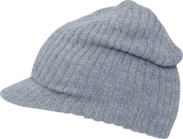 Decky 621 Campus Jeep Beanie with Visor - Heather Gray - one Size Fits Most